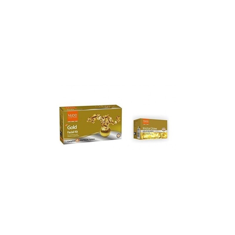Vlcc Gold Facial Kit + Gold Bleach - Combo