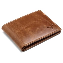 Tan Crunch Leather Wallet For Men