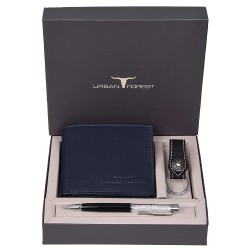 Leather Wallet Keyring & Pen Combo Gift Set for Men