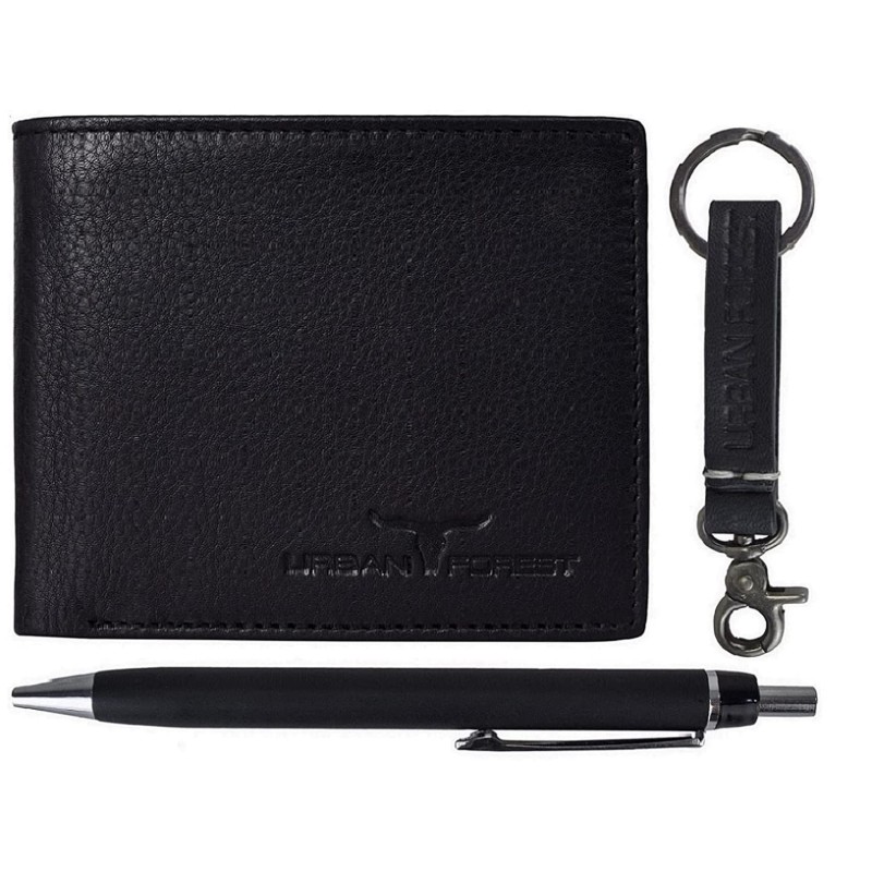 Leather Wallet Keyring & Pen Combo Gift Set for Men