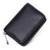 Unisex Genuine Leather Wallet With Zipper Rfid Blocking Card Holder Zipper Wallet Brown