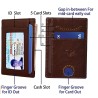 Leather Slim Wallet Rfid Blocking Skinny Minimal Thin Front Pocket Wallet Sleeve Card Holder For Men
