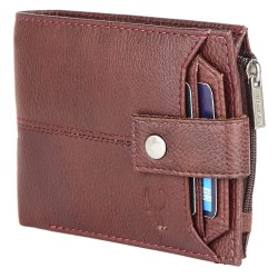 Leather Wallet For Men Ultra Strong Stitching Handcrafted Zip Wallet With 9 Card Slots 2 Id Slots