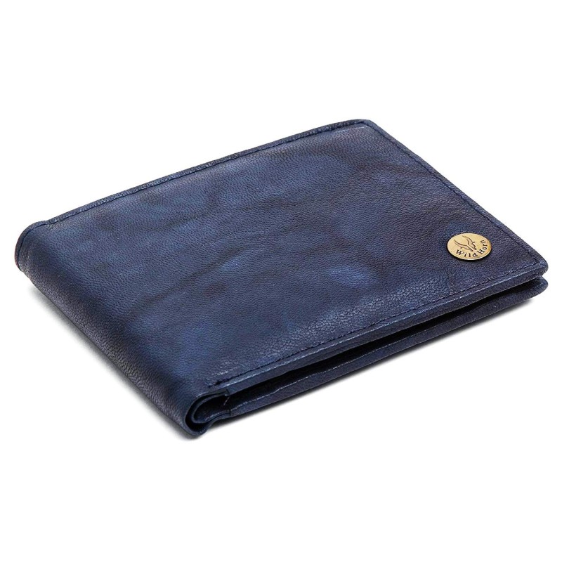 Leather Wallet For Men Top Quality  Metal Logo Precise Stitching 6 Card Slots 2 Currency Compartments Coin Pocket