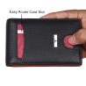Eddy Rfid Blocking Black/orange Money Clip Leather Wallet For Men Minimal Leather Wallet For Men