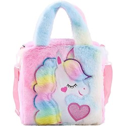 Girls Kids Fur Unicorn Character Cross Body Shoulder Hand Purse Wallet-girls Gift For Age 2 To 8 Years