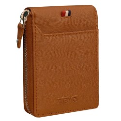 Leather Men Wallet Atm Card Case Money Purse Card Holder With Zip Closure