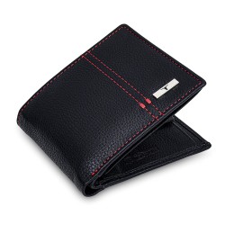 Liam Black/red Rfid Blocking Leather Wallet For Men