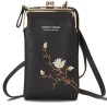 Women's Mobile Cell Phone Cash Card Holder Cross-Body Sling Bag Girl's Small Hand Wallet Black