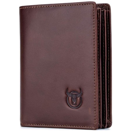 Mens Genuine Leather Rfid Blocking Large Capacity Wallet Bifold Wallet For Men