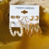 Delicate Ad Geometric Gold Plated Stud & Drop Earrings For Women Girls Western Stylish Latest Fancy Earrings Set Combo