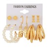 Delicate Ad Geometric Gold Plated Stud & Drop Earrings For Women Girls Western Stylish Latest Fancy Earrings Set Combo