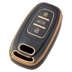 Smart Key Fob Case Premium Black Soft Tpu Full Protection Cover Compatible With Audi A4 A5 A6 A7 A8 Q5 S5 S6 S7 S8