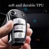 Audi Key Fob Cover with Keychain TPU Key Case PU Leather Key Holder for Audi A1 A3 Q3 Q7 R8 A6L