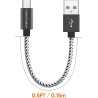 Short Micro Usb Cable Usb To Micro Usb 24 Awg Triple Shielded Fast Charger Cable
