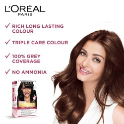 L'Oréal Paris Permanent Hair Colour Radiant At-Home Hair Colour with up to 100% Grey Coverage Black 72ml+100g