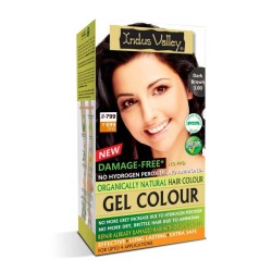 Indus Valley Gel Hair Color Dark Brown Damage-free No Hydrogen Peroxide Dark Brown 3.00 Hair Colour 220gm