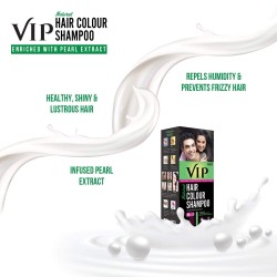 Vip Hair Colour Shampoo 180ml Black For Men and Women Alternate To Hair Dye Instant Beard Color