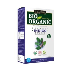 Indus Valley Bio Organic Indigo Powder Certified Organic Triple-Sifted & Microfine Powder Natural Hair Coloring 100g