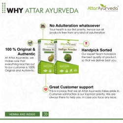 Attar Ayurveda Natural Dye For Black Hair Henna Powder Indigo Powder Combo Pack 200g+200g 400g