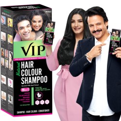 VIP Hair Color Shampoo Black 400ml for Men and Women Family Pack