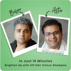 VIP Hair Color Shampoo Black 400ml for Men and Women Family Pack
