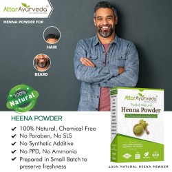 Attar Ayurveda Natural Henna powder for hair Colour and Growth 200 gm