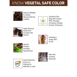 Vegetal Safe Hair Color Dark Brown 100gm Certified Organic Chemical and Allergy Free Bio Natural Hair for Men and Women