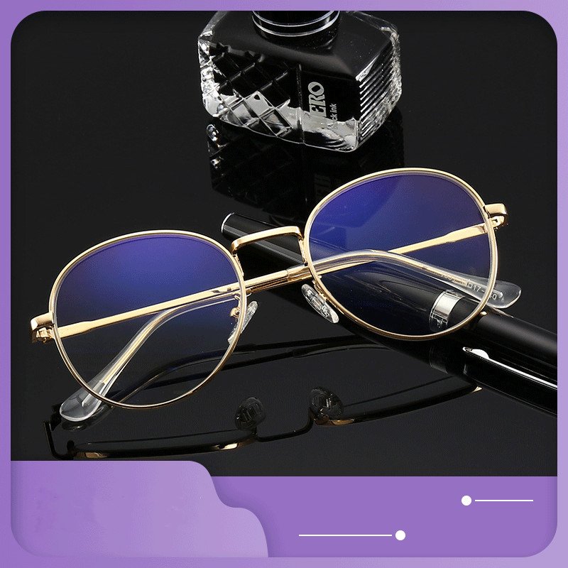 New Glasses Bauhinia Metal Women's Fashion Young State Blue Light Proof Presbyopic Glasses - Image 3