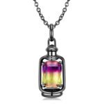 Creative Lantern Necklace S925 Silver Plated Black Gold Inlaid Crystal Collar Chain