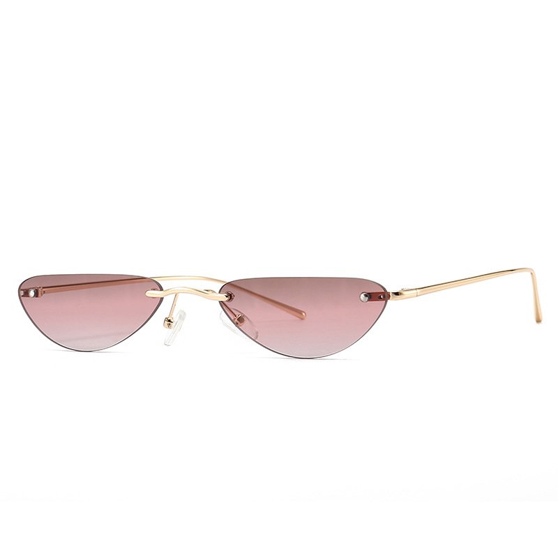 Cat Eye Narrow Sunglasses Modern Retro Temples - Image 5