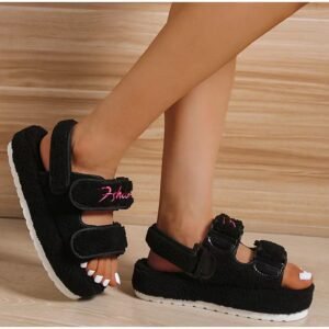 Velcro Fur Sandals Women's Plus Size Small Fragrance Warm Sandals
