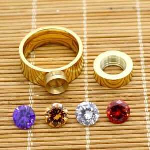 Fashion Womens Brand Ring With Four-color Zircons