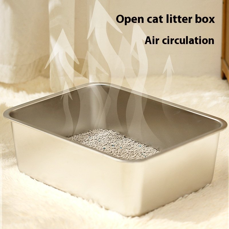 Large Anti-wear Anti-corrosion Stainless Steel Litter Box - Image 4
