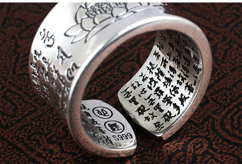 Ring Women's Pure Silver Vintage Lotus Flower - Image 2