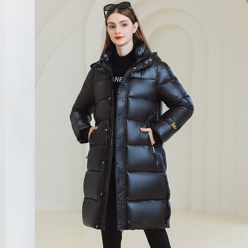 Winter Warm Hooded Coat With Pockets Fashion Simple Long Cotton Jacket Solid Color Outwear Women's Clothing - Image 6