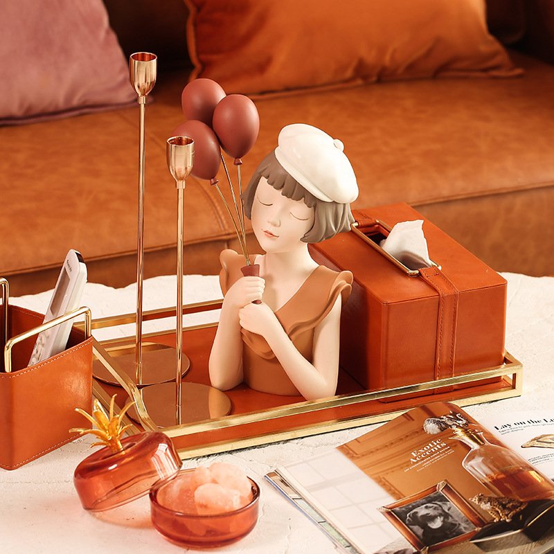 Balloon Girl Porch Key Storage Ornaments Decorative Tray - Image 3