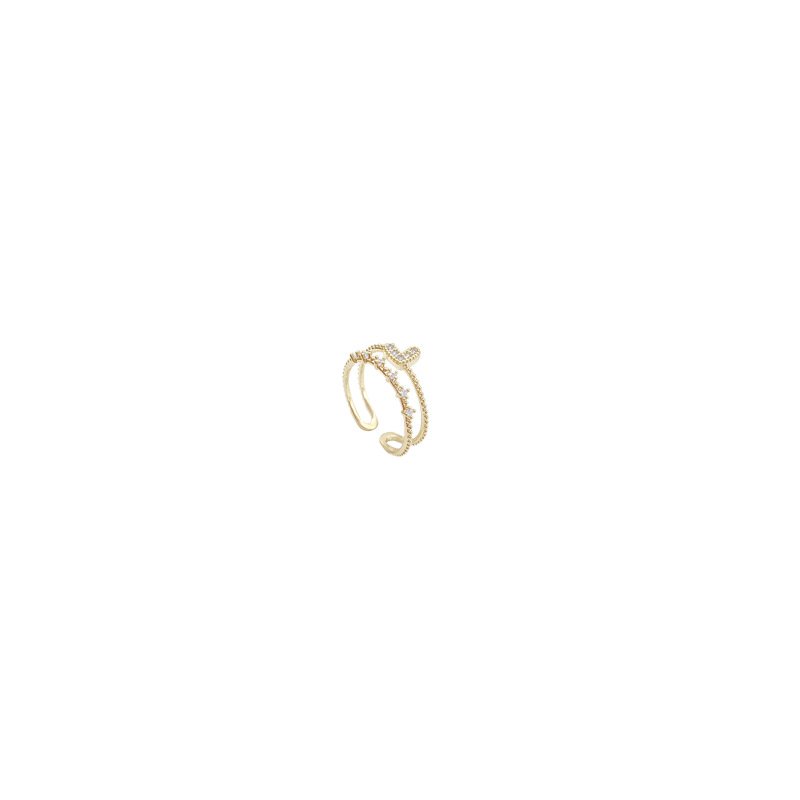 Women's Fashion Elegant Heart Double Layer Zircon Ring - Image 2