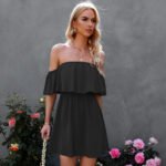 Off-the-shoulder One-shoulder Ruffle Dress