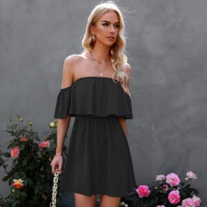 Off-the-shoulder One-shoulder Ruffle Dress