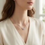 925 Sterling Silver Elegant Marquise CZ Butterfly Necklace with Bezel-Set Station Accents