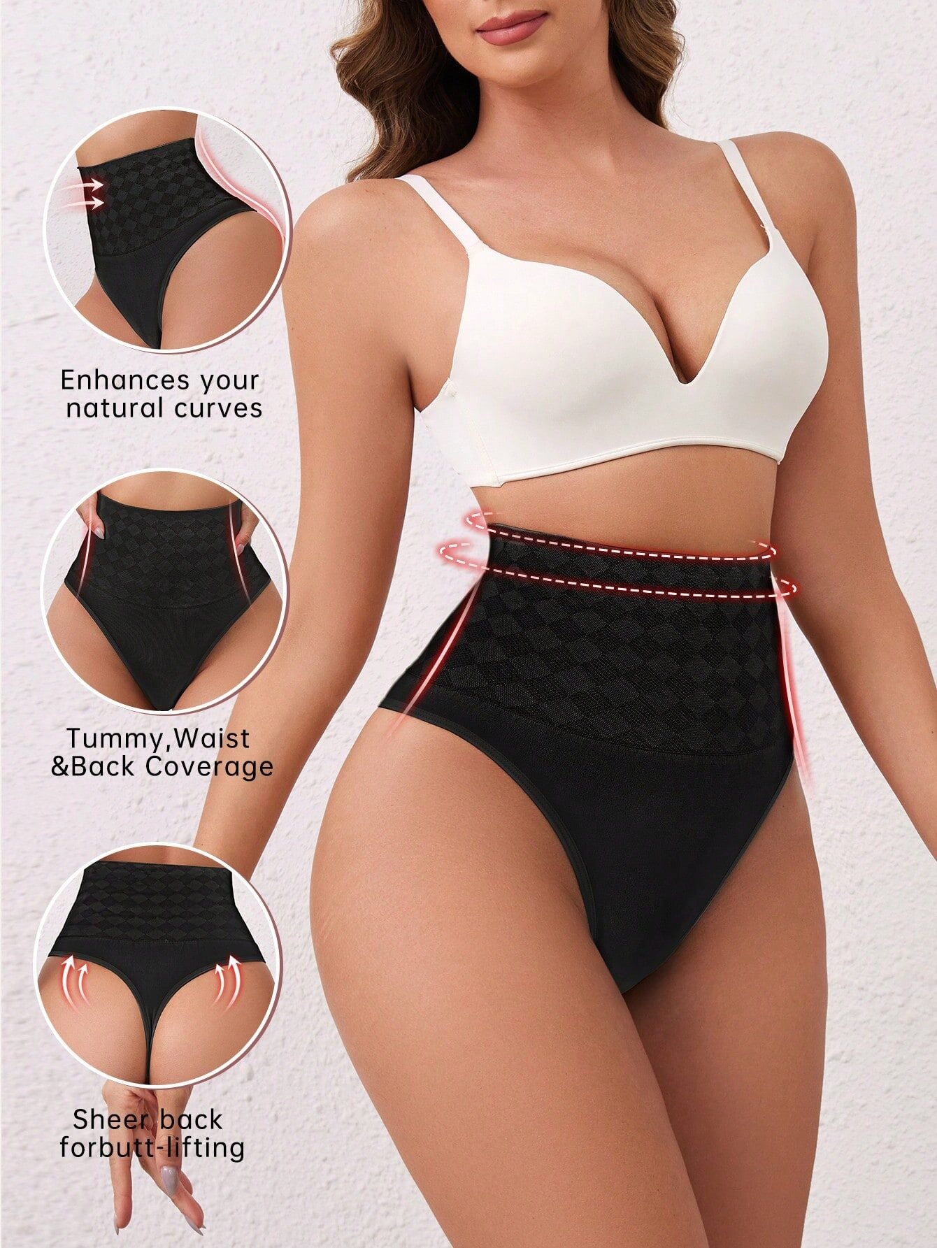 High-Waisted Shapewear Thong Tummy Control Butt Lifter Full Body Slimming Seamless Body Shaper - Image 13