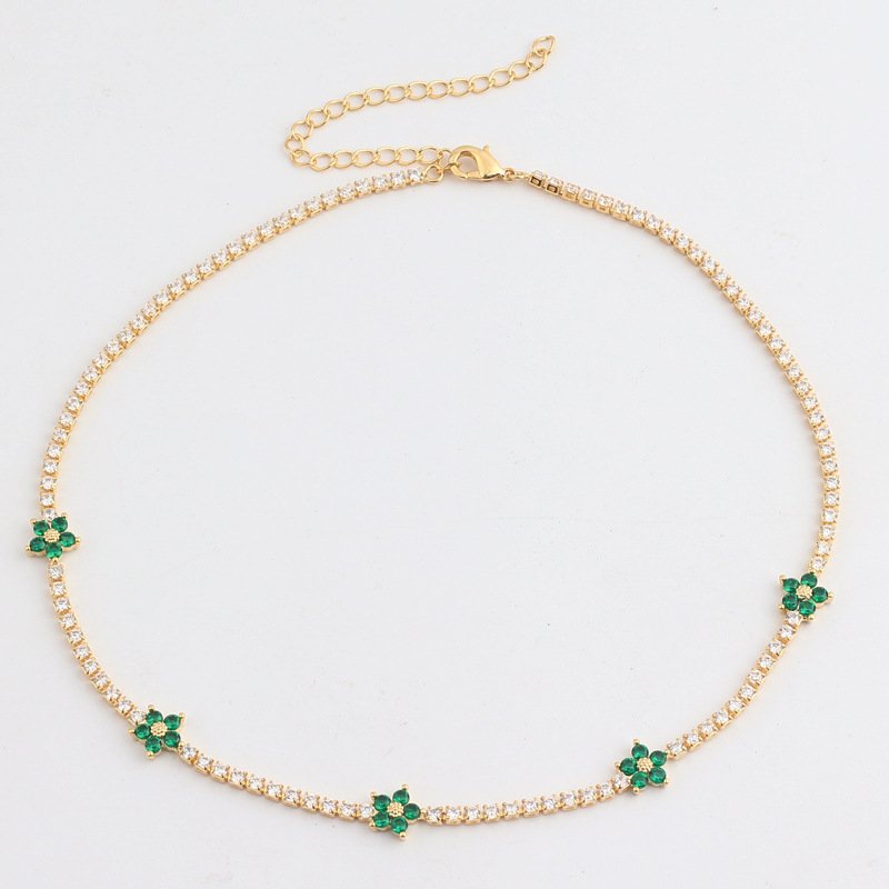 Flower Necklace With Delicate Micro-paved Zircons - Image 7