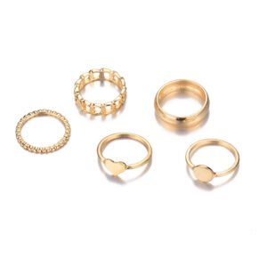 Geometric Hip Hop Gold-plated Love Ring Set Combination Street Shot