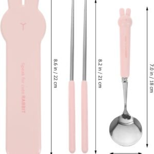 1 Set Reusable Silverware Reusable Camping Silverware Chinese Chopstick Travel Utensils With Case Travel Chopsticks Spoons Silverware Spoon Fork Pp White Stainless Steel Student