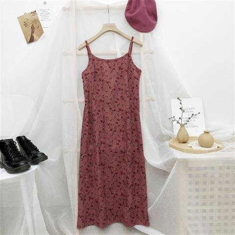 Sleeveless Dress Women Simple Print Daily Spring Corduroy Retro Soft Lovely - Image 3