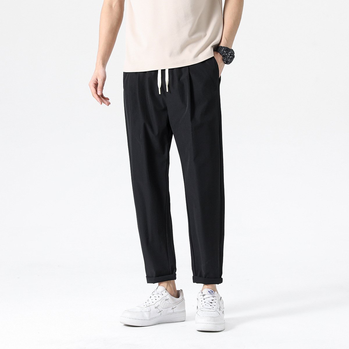Loose Quick-drying Ice-feeling Breathable Lace Up Casual Pants