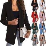 Fashion Solid Color Lapel Button Slim Fit Blazer