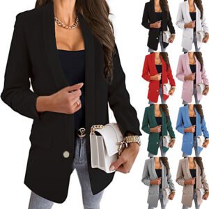 Fashion Solid Color Lapel Button Slim Fit Blazer