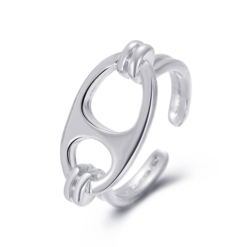 Pig Nose Index Finger Ring Ins Cold Wind Retro Oval Ring - Image 3